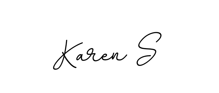 How to make Karen S name signature. Use BallpointsItalic-DORy9 style for creating short signs online. This is the latest handwritten sign. Karen S signature style 11 images and pictures png