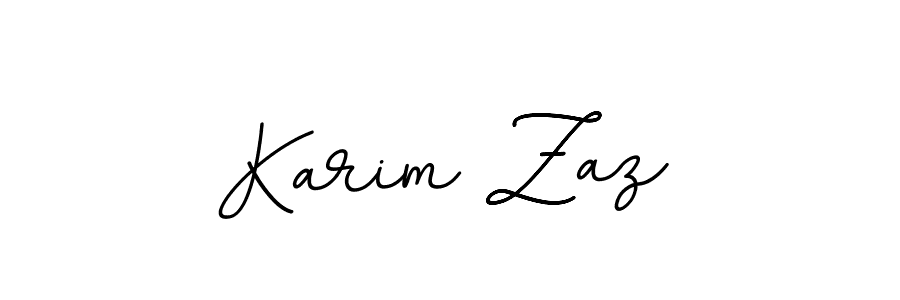 Karim Zaz stylish signature style. Best Handwritten Sign (BallpointsItalic-DORy9) for my name. Handwritten Signature Collection Ideas for my name Karim Zaz. Karim Zaz signature style 11 images and pictures png