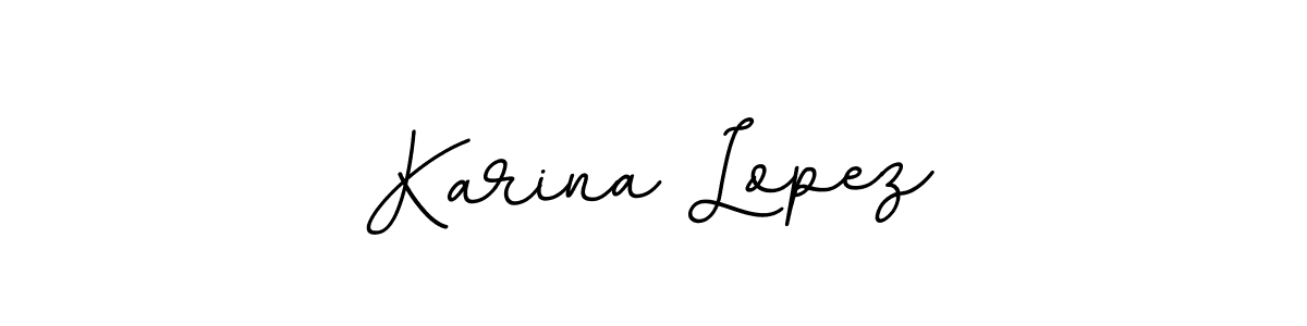 Create a beautiful signature design for name Karina Lopez. With this signature (BallpointsItalic-DORy9) fonts, you can make a handwritten signature for free. Karina Lopez signature style 11 images and pictures png