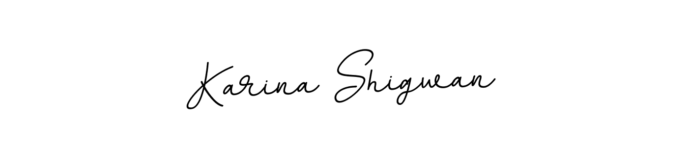 How to make Karina Shigwan name signature. Use BallpointsItalic-DORy9 style for creating short signs online. This is the latest handwritten sign. Karina Shigwan signature style 11 images and pictures png