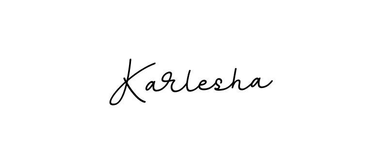 Use a signature maker to create a handwritten signature online. With this signature software, you can design (BallpointsItalic-DORy9) your own signature for name Karlesha. Karlesha signature style 11 images and pictures png