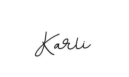 You should practise on your own different ways (BallpointsItalic-DORy9) to write your name (Karli) in signature. don't let someone else do it for you. Karli signature style 11 images and pictures png