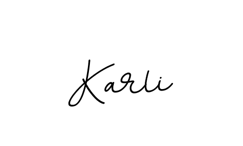 You should practise on your own different ways (BallpointsItalic-DORy9) to write your name (Karli) in signature. don't let someone else do it for you. Karli signature style 11 images and pictures png