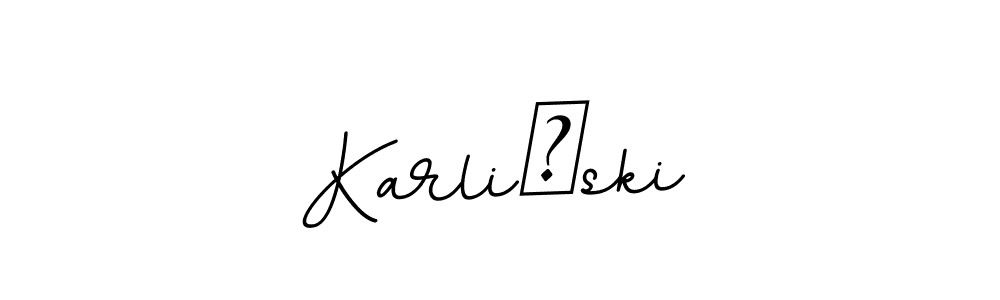 Also we have Karliński name is the best signature style. Create professional handwritten signature collection using BallpointsItalic-DORy9 autograph style. Karliński signature style 11 images and pictures png