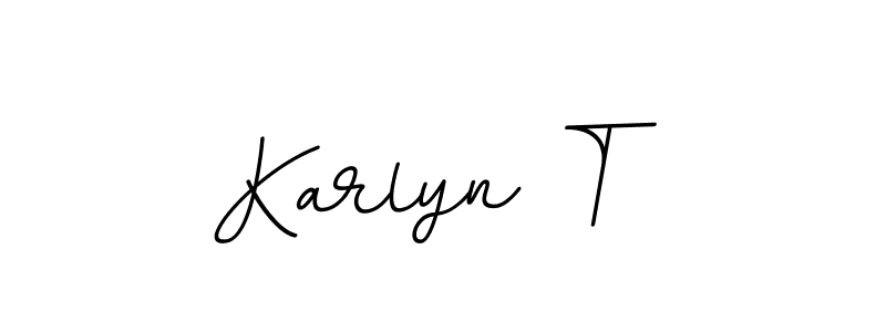 Design your own signature with our free online signature maker. With this signature software, you can create a handwritten (BallpointsItalic-DORy9) signature for name Karlyn T. Karlyn T signature style 11 images and pictures png
