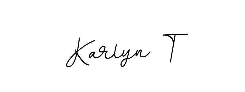 Design your own signature with our free online signature maker. With this signature software, you can create a handwritten (BallpointsItalic-DORy9) signature for name Karlyn T. Karlyn T signature style 11 images and pictures png