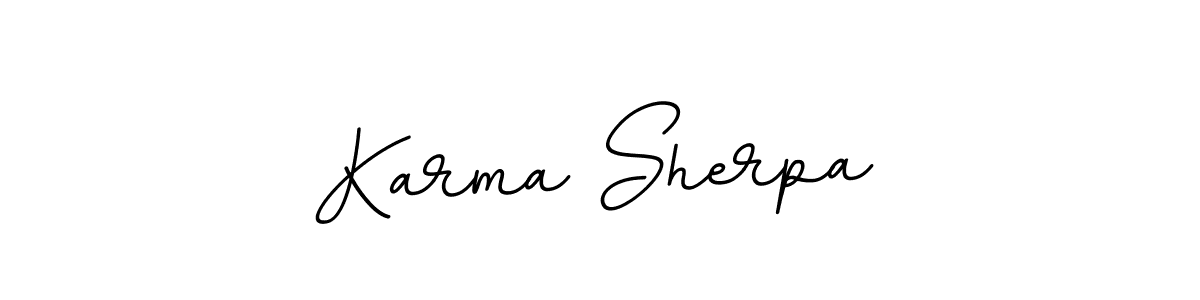 You should practise on your own different ways (BallpointsItalic-DORy9) to write your name (Karma Sherpa) in signature. don't let someone else do it for you. Karma Sherpa signature style 11 images and pictures png