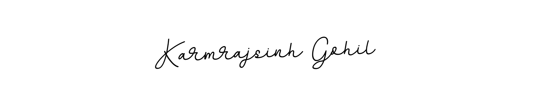 How to make Karmrajsinh Gohil name signature. Use BallpointsItalic-DORy9 style for creating short signs online. This is the latest handwritten sign. Karmrajsinh Gohil signature style 11 images and pictures png