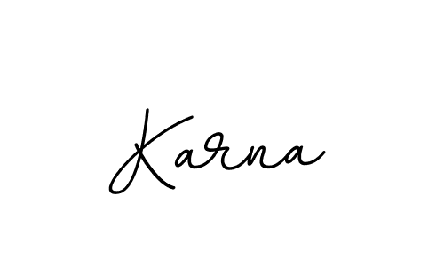 Use a signature maker to create a handwritten signature online. With this signature software, you can design (BallpointsItalic-DORy9) your own signature for name Karna. Karna signature style 11 images and pictures png