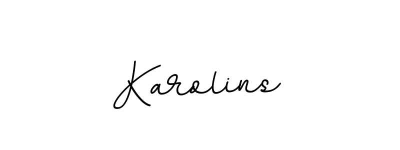 Use a signature maker to create a handwritten signature online. With this signature software, you can design (BallpointsItalic-DORy9) your own signature for name Karolins. Karolins signature style 11 images and pictures png