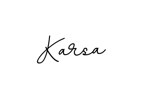 Create a beautiful signature design for name Karsa. With this signature (BallpointsItalic-DORy9) fonts, you can make a handwritten signature for free. Karsa signature style 11 images and pictures png