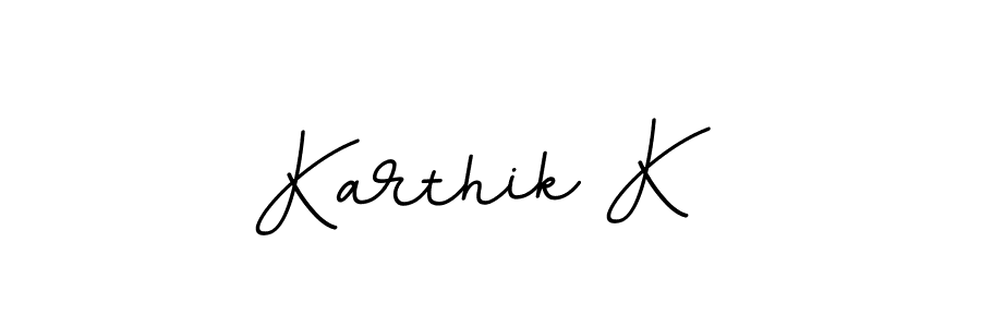 How to make Karthik K name signature. Use BallpointsItalic-DORy9 style for creating short signs online. This is the latest handwritten sign. Karthik K signature style 11 images and pictures png