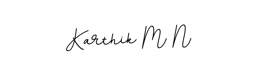 Use a signature maker to create a handwritten signature online. With this signature software, you can design (BallpointsItalic-DORy9) your own signature for name Karthik M N. Karthik M N signature style 11 images and pictures png