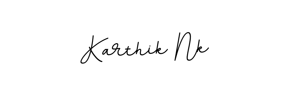 Make a beautiful signature design for name Karthik Nk. With this signature (BallpointsItalic-DORy9) style, you can create a handwritten signature for free. Karthik Nk signature style 11 images and pictures png