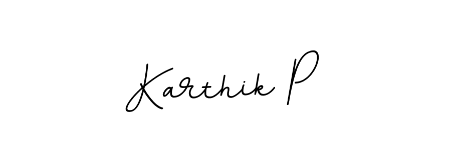 How to make Karthik P name signature. Use BallpointsItalic-DORy9 style for creating short signs online. This is the latest handwritten sign. Karthik P signature style 11 images and pictures png