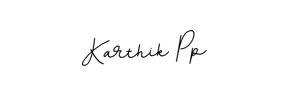 How to make Karthik Pp name signature. Use BallpointsItalic-DORy9 style for creating short signs online. This is the latest handwritten sign. Karthik Pp signature style 11 images and pictures png