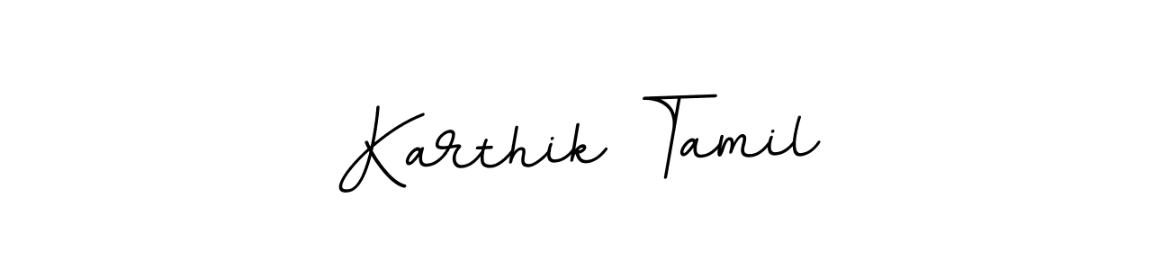 How to make Karthik Tamil name signature. Use BallpointsItalic-DORy9 style for creating short signs online. This is the latest handwritten sign. Karthik Tamil signature style 11 images and pictures png
