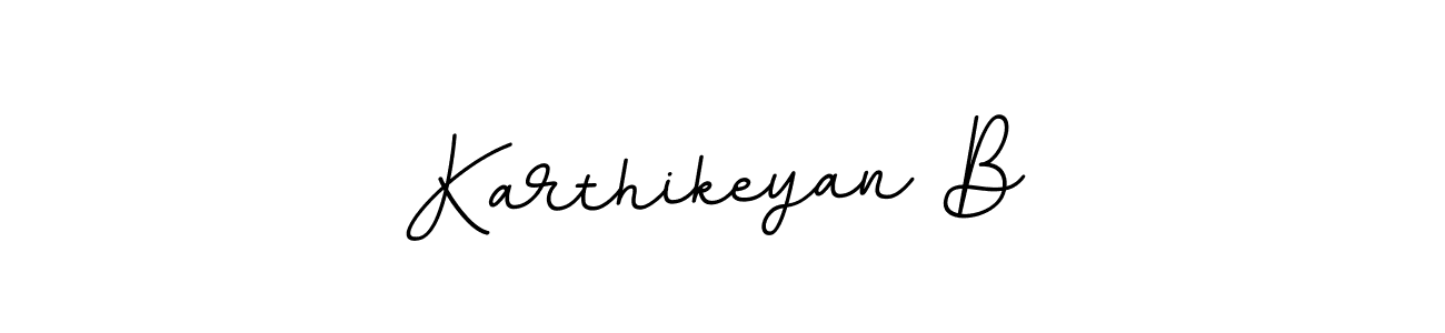 The best way (BallpointsItalic-DORy9) to make a short signature is to pick only two or three words in your name. The name Karthikeyan B include a total of six letters. For converting this name. Karthikeyan B signature style 11 images and pictures png