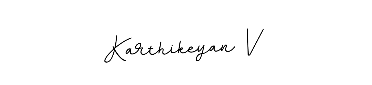 Make a beautiful signature design for name Karthikeyan V. With this signature (BallpointsItalic-DORy9) style, you can create a handwritten signature for free. Karthikeyan V signature style 11 images and pictures png