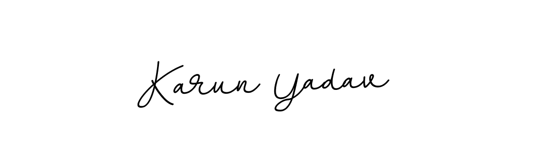 Design your own signature with our free online signature maker. With this signature software, you can create a handwritten (BallpointsItalic-DORy9) signature for name Karun Yadav. Karun Yadav signature style 11 images and pictures png
