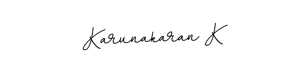You should practise on your own different ways (BallpointsItalic-DORy9) to write your name (Karunakaran K) in signature. don't let someone else do it for you. Karunakaran K signature style 11 images and pictures png