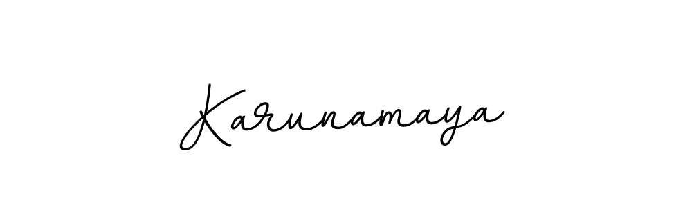 Use a signature maker to create a handwritten signature online. With this signature software, you can design (BallpointsItalic-DORy9) your own signature for name Karunamaya. Karunamaya signature style 11 images and pictures png
