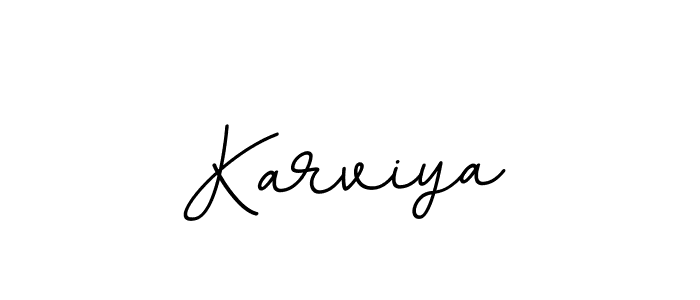 How to make Karviya name signature. Use BallpointsItalic-DORy9 style for creating short signs online. This is the latest handwritten sign. Karviya signature style 11 images and pictures png