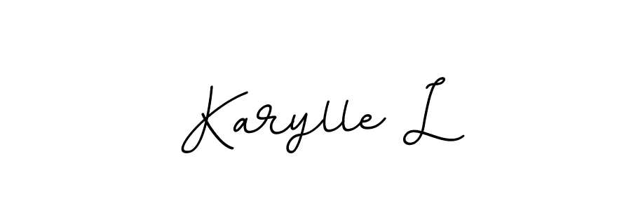 How to make Karylle L name signature. Use BallpointsItalic-DORy9 style for creating short signs online. This is the latest handwritten sign. Karylle L signature style 11 images and pictures png