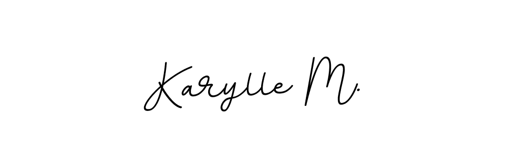 Use a signature maker to create a handwritten signature online. With this signature software, you can design (BallpointsItalic-DORy9) your own signature for name Karylle M.. Karylle M. signature style 11 images and pictures png