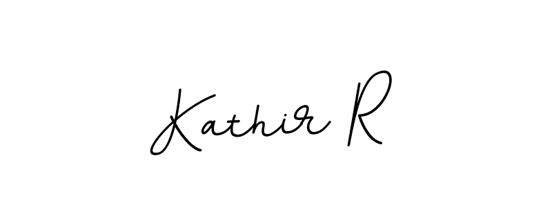 The best way (BallpointsItalic-DORy9) to make a short signature is to pick only two or three words in your name. The name Kathir R include a total of six letters. For converting this name. Kathir R signature style 11 images and pictures png