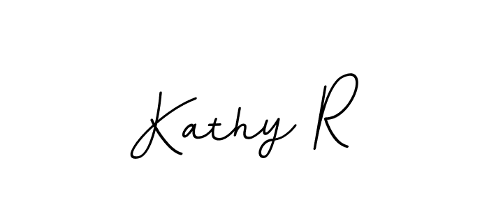 How to make Kathy R name signature. Use BallpointsItalic-DORy9 style for creating short signs online. This is the latest handwritten sign. Kathy R signature style 11 images and pictures png