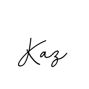 Use a signature maker to create a handwritten signature online. With this signature software, you can design (BallpointsItalic-DORy9) your own signature for name Kaz. Kaz signature style 11 images and pictures png