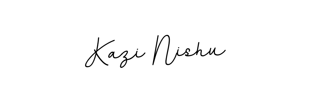 Create a beautiful signature design for name Kazi Nishu. With this signature (BallpointsItalic-DORy9) fonts, you can make a handwritten signature for free. Kazi Nishu signature style 11 images and pictures png