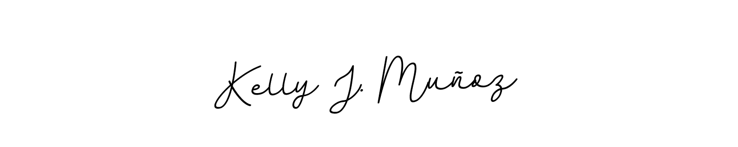 How to make Kelly J. Muñoz name signature. Use BallpointsItalic-DORy9 style for creating short signs online. This is the latest handwritten sign. Kelly J. Muñoz signature style 11 images and pictures png