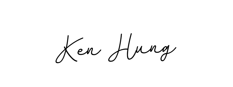 How to make Ken Hung name signature. Use BallpointsItalic-DORy9 style for creating short signs online. This is the latest handwritten sign. Ken Hung signature style 11 images and pictures png