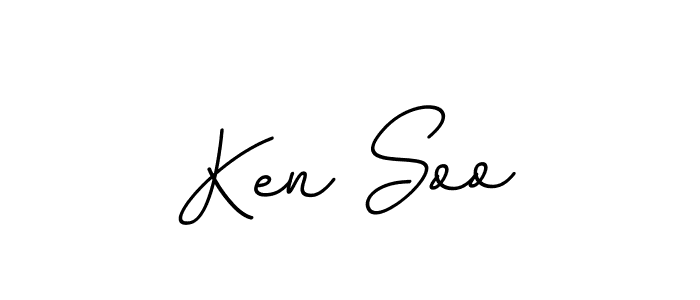 You should practise on your own different ways (BallpointsItalic-DORy9) to write your name (Ken Soo) in signature. don't let someone else do it for you. Ken Soo signature style 11 images and pictures png