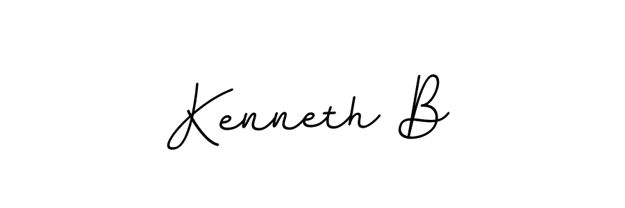 How to make Kenneth B name signature. Use BallpointsItalic-DORy9 style for creating short signs online. This is the latest handwritten sign. Kenneth B signature style 11 images and pictures png
