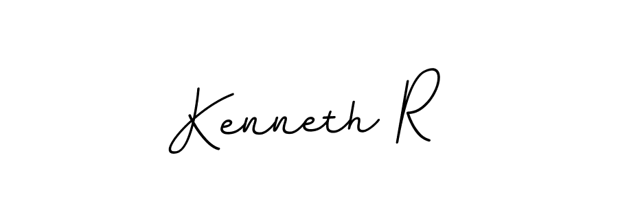 This is the best signature style for the Kenneth R name. Also you like these signature font (BallpointsItalic-DORy9). Mix name signature. Kenneth R signature style 11 images and pictures png