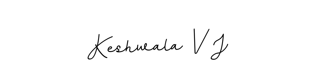 The best way (BallpointsItalic-DORy9) to make a short signature is to pick only two or three words in your name. The name Keshwala V J include a total of six letters. For converting this name. Keshwala V J signature style 11 images and pictures png