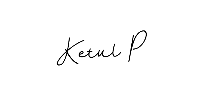 How to make Ketul P name signature. Use BallpointsItalic-DORy9 style for creating short signs online. This is the latest handwritten sign. Ketul P signature style 11 images and pictures png