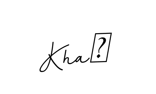 You should practise on your own different ways (BallpointsItalic-DORy9) to write your name (Khaن) in signature. don't let someone else do it for you. Khaن signature style 11 images and pictures png