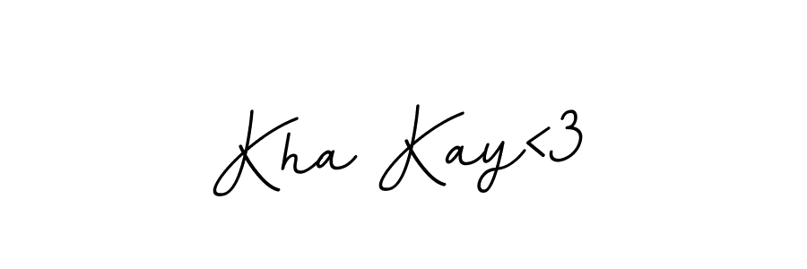 Design your own signature with our free online signature maker. With this signature software, you can create a handwritten (BallpointsItalic-DORy9) signature for name Kha Kay<3. Kha Kay<3 signature style 11 images and pictures png