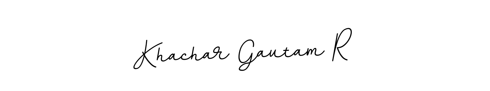 Use a signature maker to create a handwritten signature online. With this signature software, you can design (BallpointsItalic-DORy9) your own signature for name Khachar Gautam R. Khachar Gautam R signature style 11 images and pictures png