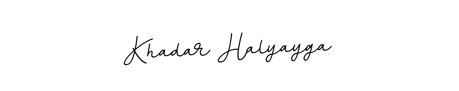 Use a signature maker to create a handwritten signature online. With this signature software, you can design (BallpointsItalic-DORy9) your own signature for name Khadar Halyayga. Khadar Halyayga signature style 11 images and pictures png