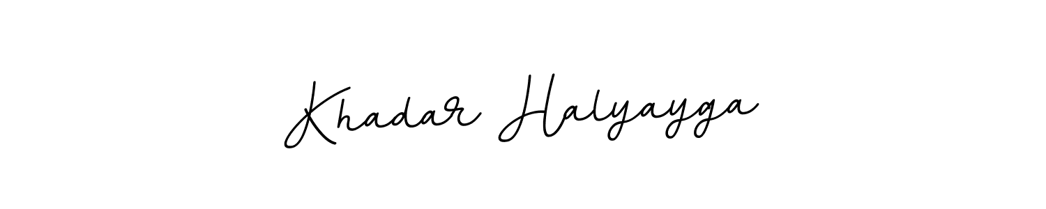 Use a signature maker to create a handwritten signature online. With this signature software, you can design (BallpointsItalic-DORy9) your own signature for name Khadar Halyayga. Khadar Halyayga signature style 11 images and pictures png