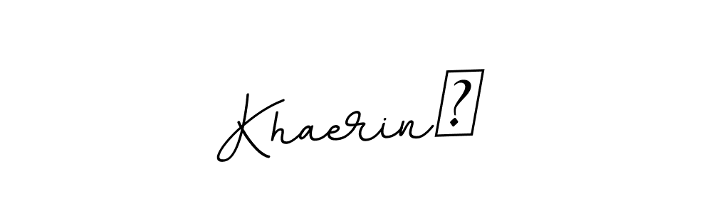 You should practise on your own different ways (BallpointsItalic-DORy9) to write your name (Khaerin♡) in signature. don't let someone else do it for you. Khaerin♡ signature style 11 images and pictures png