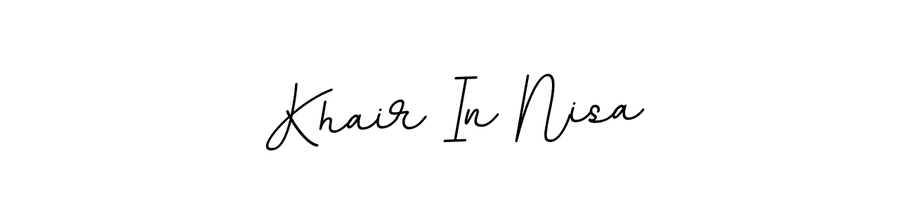 How to make Khair In Nisa name signature. Use BallpointsItalic-DORy9 style for creating short signs online. This is the latest handwritten sign. Khair In Nisa signature style 11 images and pictures png