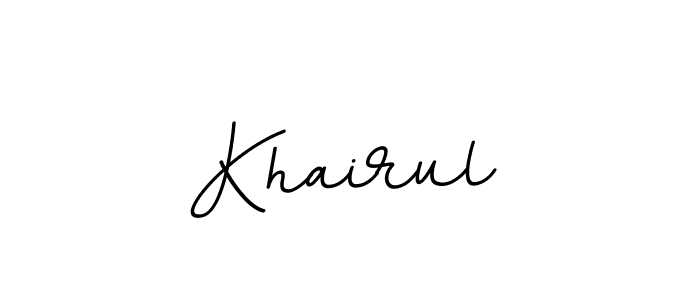 Design your own signature with our free online signature maker. With this signature software, you can create a handwritten (BallpointsItalic-DORy9) signature for name Khairul. Khairul signature style 11 images and pictures png