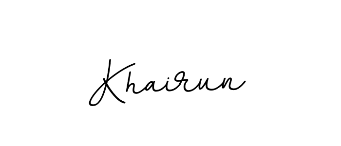 Use a signature maker to create a handwritten signature online. With this signature software, you can design (BallpointsItalic-DORy9) your own signature for name Khairun. Khairun signature style 11 images and pictures png