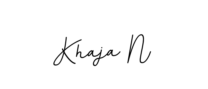 The best way (BallpointsItalic-DORy9) to make a short signature is to pick only two or three words in your name. The name Khaja N include a total of six letters. For converting this name. Khaja N signature style 11 images and pictures png